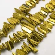 Pointed pendants in Crystal 10-50 mm Golden x4