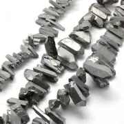 Pointed pendants in Crystal 10-50 mm Silver x4