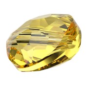 Flat Round Pearl - 8 mm - Thin Round Swarovski 5034 - Light Topaz x1