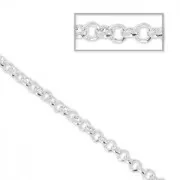 Belcher chain 2mm silver tone x 1m