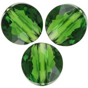 6mm Round beads - Thin Round  Swarovski 5034 - Fern Green x6