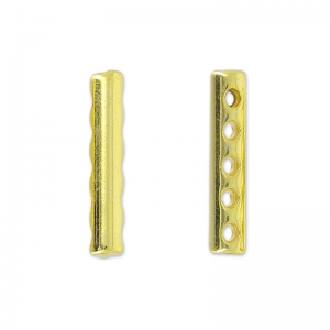 Spacer 5 rows 19x3.5 mm fine Gold plated x1