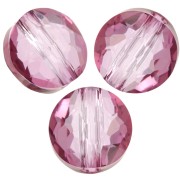 Flat round beads - 6 mm - Thin Round Swarovski 5034 - Dark Rose x6