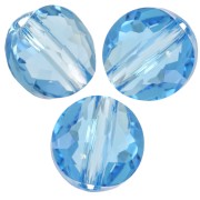 Flat round beads - 6 mm - Thin Round Swarovski 5034 - Aquamarine x6