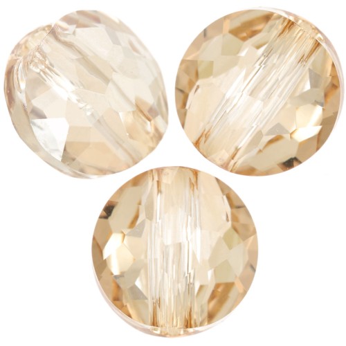 Flat round beads - 6 mm - Thin Round Swarovski 5034 - Crystal Golden Shadow x6