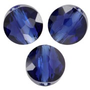 Flat round beads - 6 mm - Thin Round Swarovski 5034 - Reinvented Dark Sapphire x6