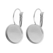 Dormeuses earrings for 14 mm cabochon - 304 Stainless Steel x2