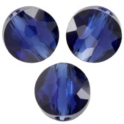 Flat Round Pearl - 8 mm - Thin Round Swarovski 5034 - ReCreated Dark Sapphire x1