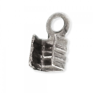 End clip 3mm Old silver tone x10