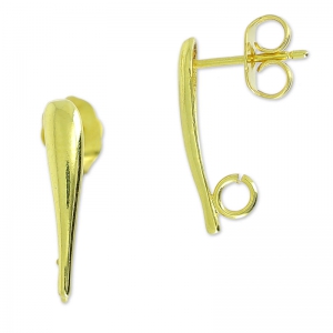 Earrings drop 17 mm fine Gold plated x2