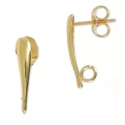 Earrings drop 17 mm rose gold tone x2