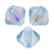 Swarovski crystal spinning tops 5328 3 mm Aquamarine AB x50
