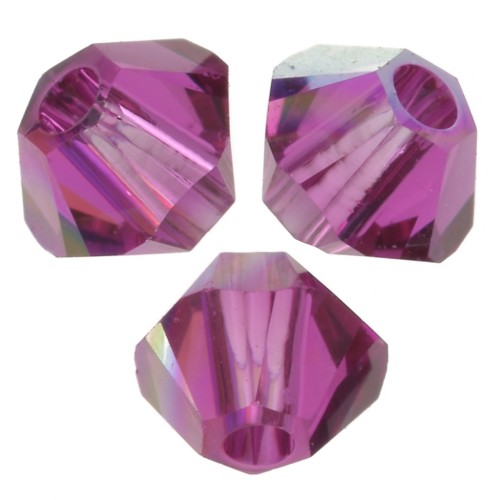 Swarovski crystal spinning tops 5328 3 mm - Fuchsia AB x50