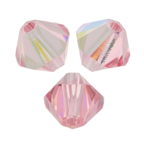 Swarovski crystal spinning tops 5328 3 mm Light Rose AB x50