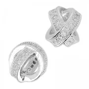 Round évidée with rhinestones 8.5 mm rhodium/Crystal x1