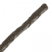 Braided leather cord 3mm Brown x 1m|raw }}