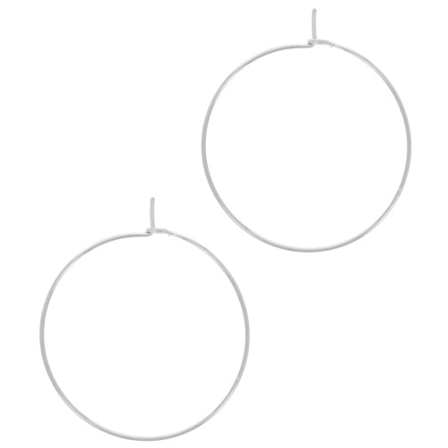 Delicate 30 mm hoop earrings for decorating - 304 Stainless Steel x2