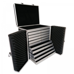 Jewel suitcase with professional Jewelry Trays 46x29x40 cm black x1