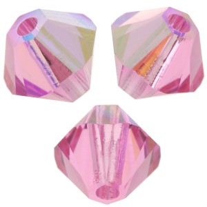 Swarovski crystal spinning tops 5328 4 mm Rose AB x50