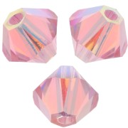 Swarovski crystal spinning tops 5328 4 mm Light Rose AB2X x50