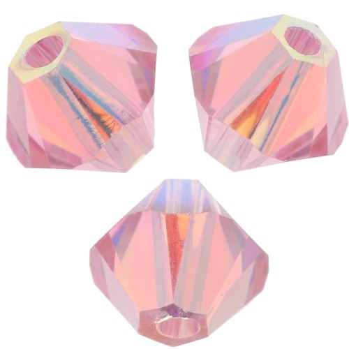 Swarovski 5328 Crystal Bicones 4mm Light Rose AB2X x50