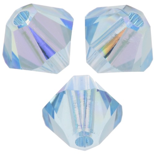 Swarovski crystal spinning tops 5328 4 mm Aquamarine AB x50