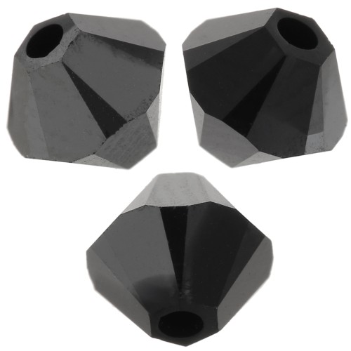 Swarovski 5328 Crystal Bicones 4mm Jet Hematite x50