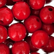 Wooden round beads 10 mm Red x50|raw }}