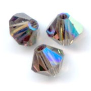 Swarovski crystal spinning tops 5328 4 mm Smoky Quartz AB x50