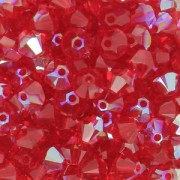 Swarovski 5328 Crystal Bicones 4 mm Light Siam Shimmer x50