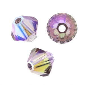 Swarovski crystal spinning tops 5328 4 mm Light Amethyst Shimmer x50
