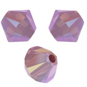 4mm Swarovski 5328 Crystal Bicones - Rose Water Opal Shimmer 2X x50