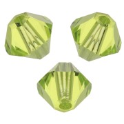 4mm Swarovski 5328 Crystal Bicones - Citrus Green x50