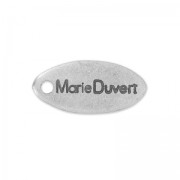 Personalizable oval charm  15x6mm old silver tone x1000|raw }}