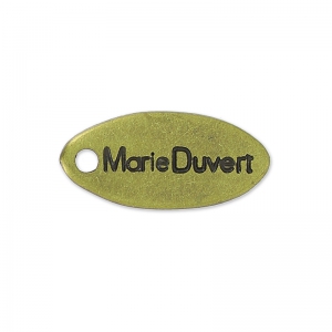 Personalizable oval charm  15x6mm bronze x1000