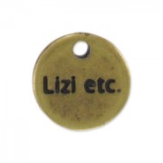 Personalizable round charm  8mm bronze x1000|raw }}