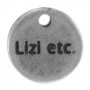 Personalizable round charm  12mm old silver tone  x1000|raw }}