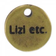 Personalizable round charm  12mm bronze x1000|raw }}