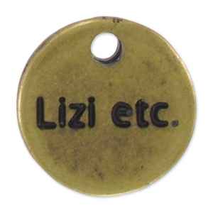 Personalizable round charm  12mm bronze x1000