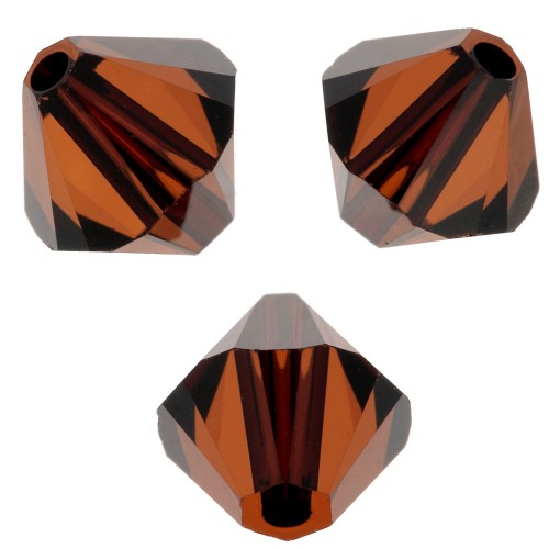 Swarovski crystal spinning tops 5328 5 mm - Smoked Amber x20