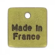 Square personalizable charm 10mm bronze x1000