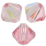 Swarovski crystal spinning tops 5328 6 mm Light Rose AB x20