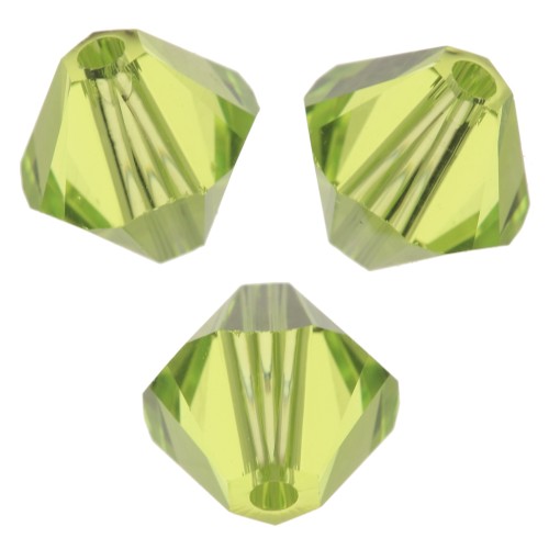 6mm Swarovski 5328 Crystal Bicones - Citrus Green x20