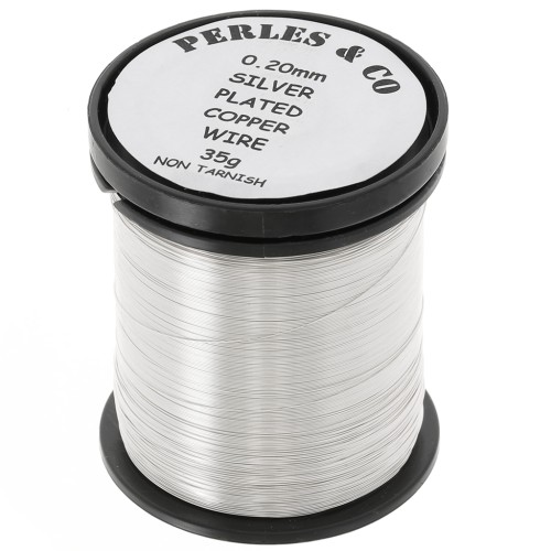 Copper wire 0.20mm anti-tarnish silver tone x 175 m