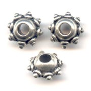 Old Silver spacer beads 10x6mm x5|raw }}