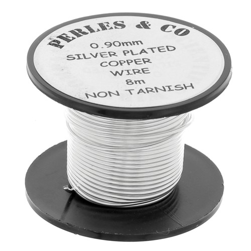 Copper wire 0.90mm anti-tarnish silver tone  x8m