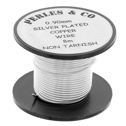 Copper wire 0.90mm anti-tarnish silver tone  x8m