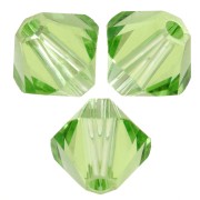 8mm Swarovski 5328 crystal bicones - Reinvented Peridot x6|raw }}