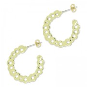 Stud earrings hoops 25 mm golden x2