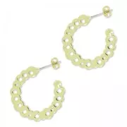 Stud earrings hoops 25 mm golden x2